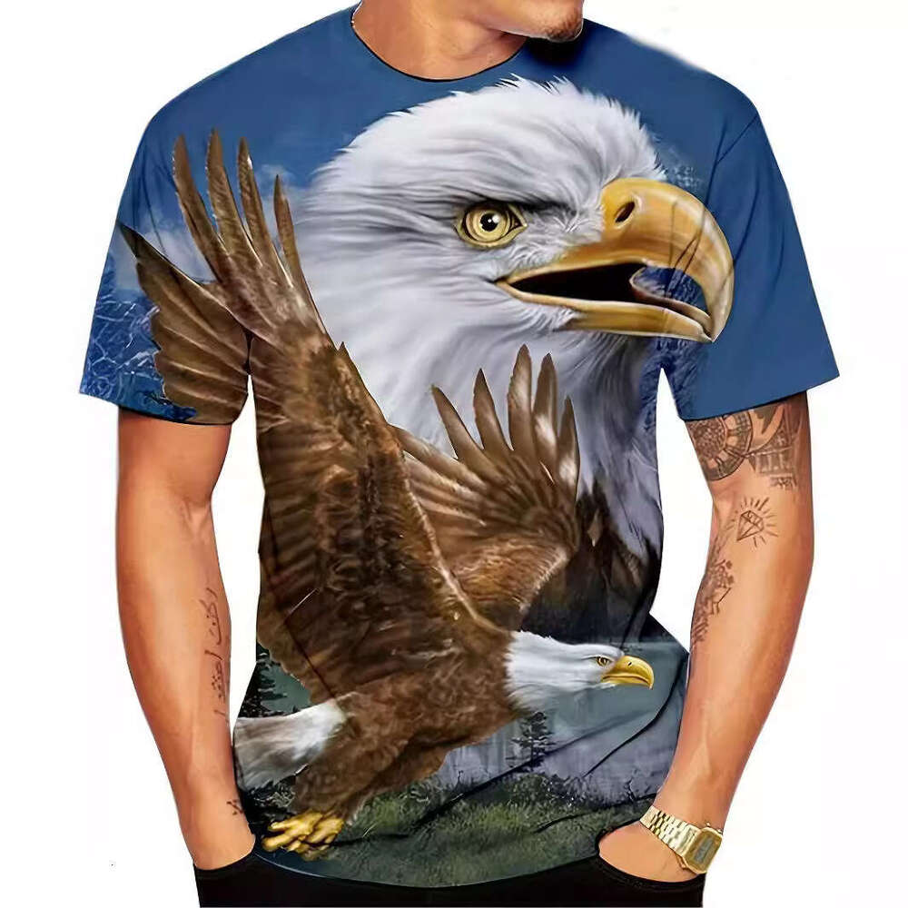 Hot selg European American men's clothing, youth sports, digital printing, 3D T-shirt, short sleeved, 2025 new casual fashion trend clothing