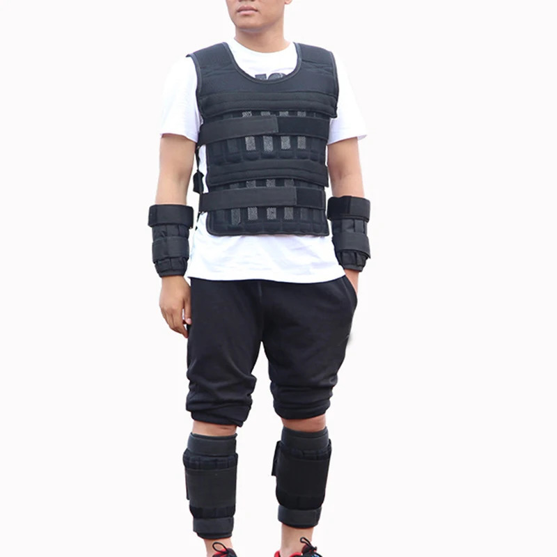 20kg Weighted Vest Adjustable Loading Weight Jacket Exercise Weightloading Gym Equipment Boxing Training Waistcoat Fitness Vest 250312