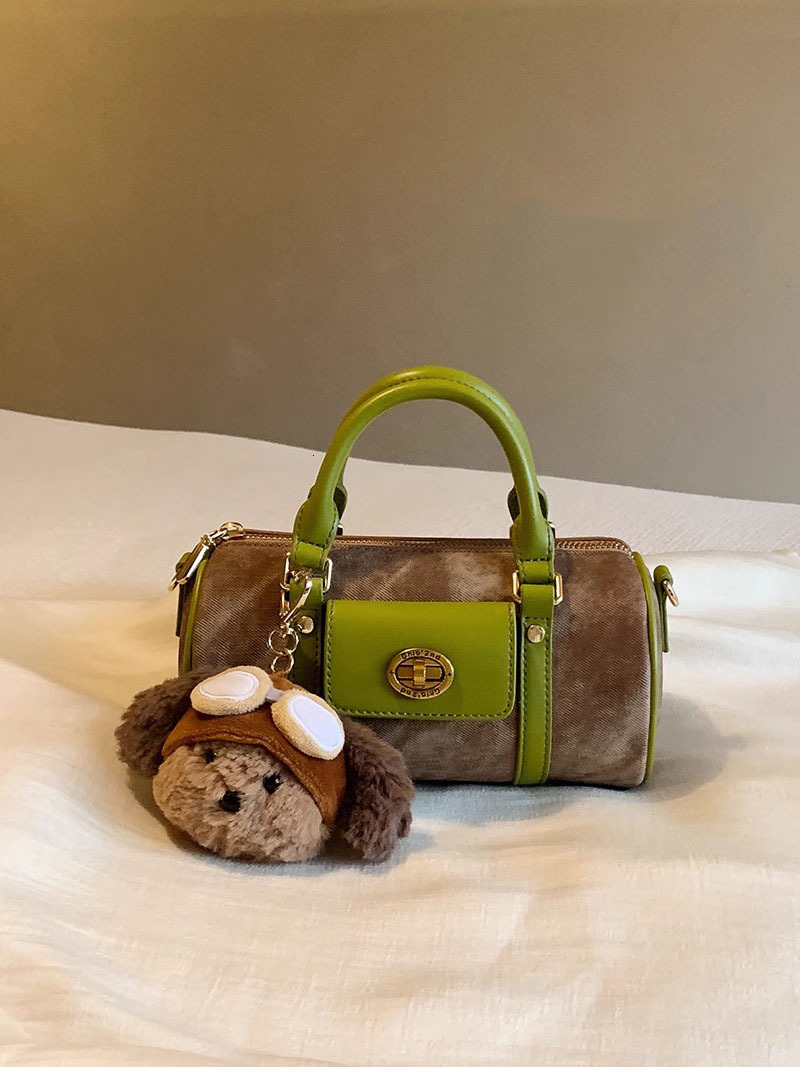 2025 New Women s Bag Fashion Designer Trendy Original Handbag Bear Doll Cylindrical Bag Handheld Bag Single Shoulder Crossbody Bag Leisure Wallet Stor