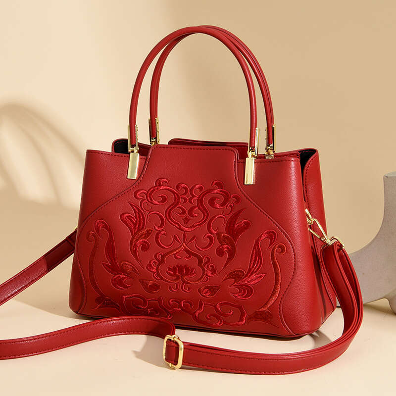 Women's Bags handbag Wedd bag with national style embroidery, festive red bride's wedd bag, fashionable grand, joyful mother-in-law handbag,