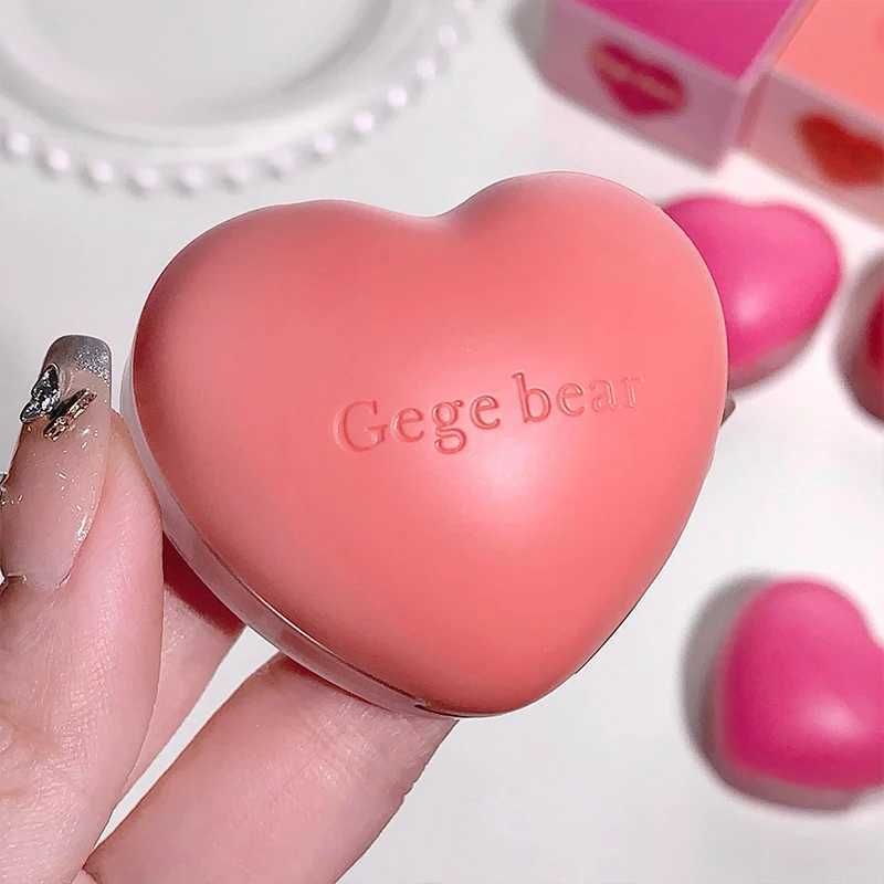 Gegebear heart-shaped lipstick and face cream - finely ground soft matte finish delicate pink tone fuzzy appearanceXJ250312