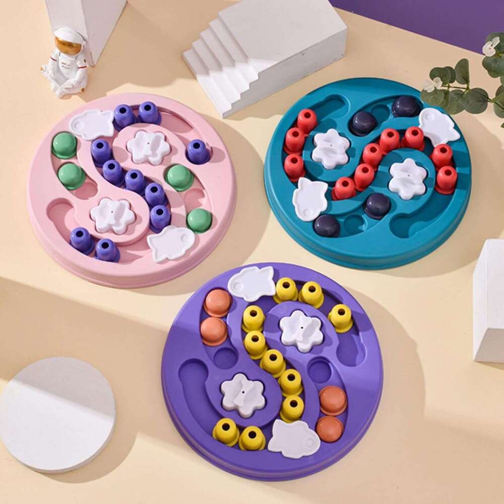 DHpet Pet Slow Feeder Bowls Portable Slip Leakproof Cats/Dogs Multifuctional with Puzzle Plates Dog