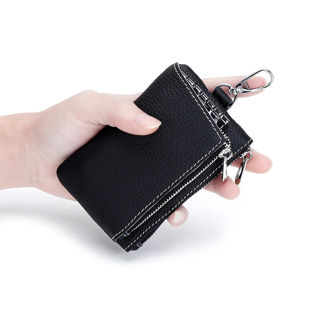 Key Holder Genuine Leather Unisex Key Wallets Organizer Bag Housekeeper Door Keychain Organizers Leather 250311