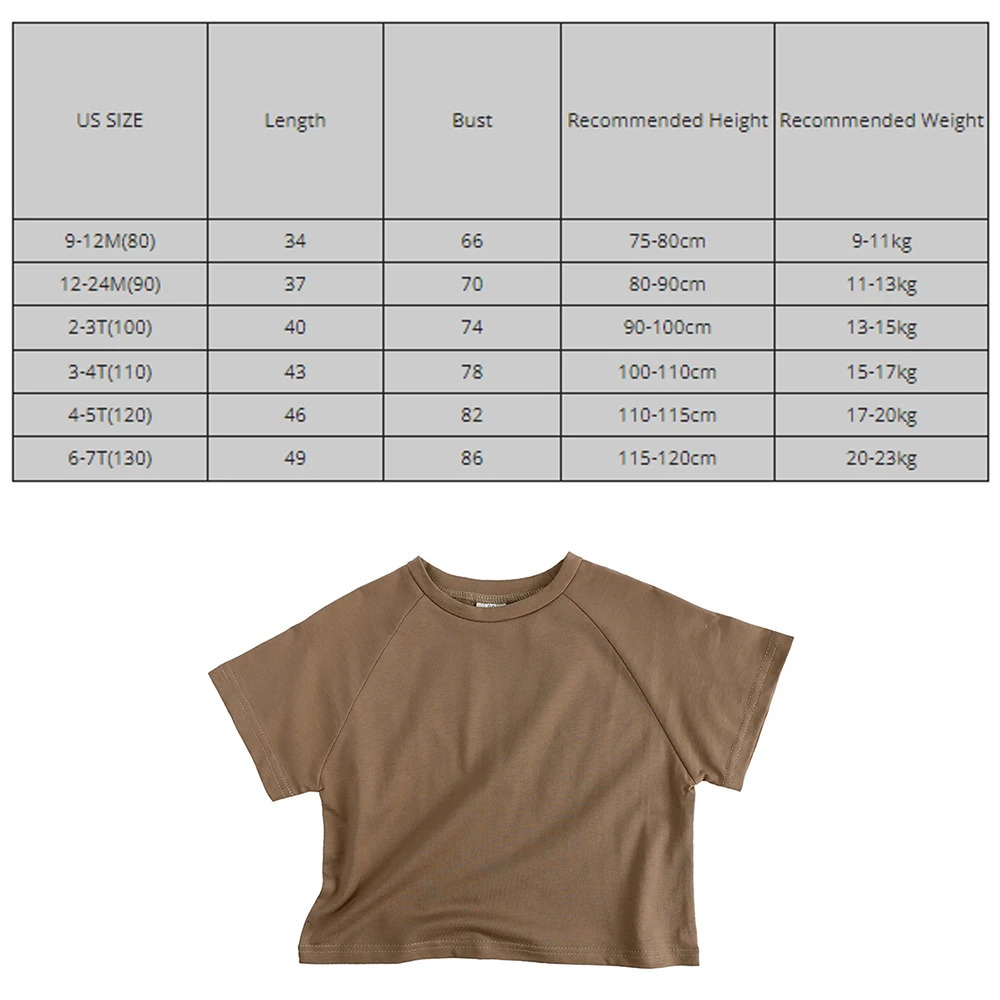 Kids Summer Cotton T-shirt Support Children Custom DIY Clothes Solid Breathable Toddler Casual Outfit Korean Boy Girl Top 250311