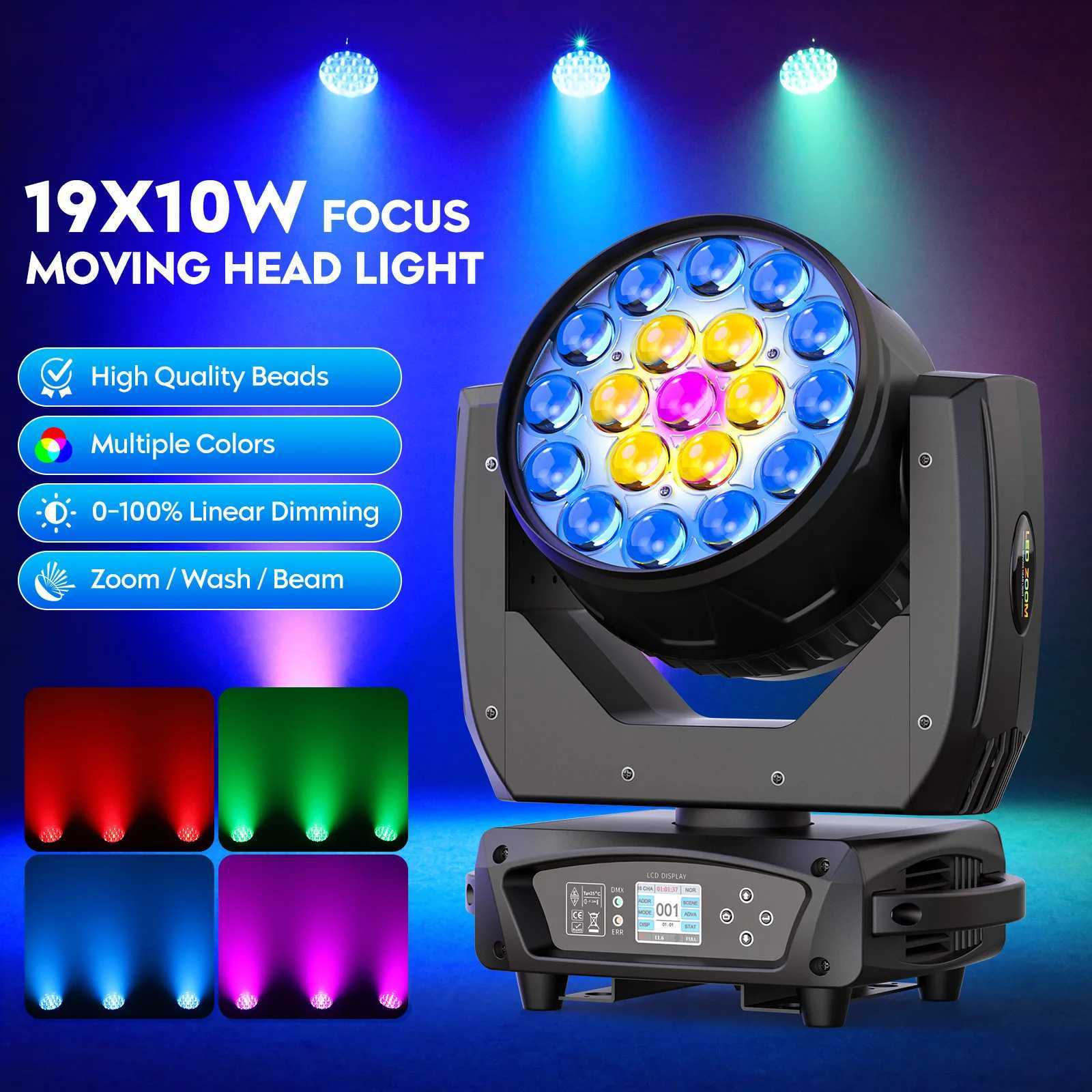 King 2Pcs 200W Beam Wash Zoom Moving Head Light 19X10W RGBW LED Stage Lights DMX512 DJ Light For DJ Disco KTV Bar Nightclub X2503121