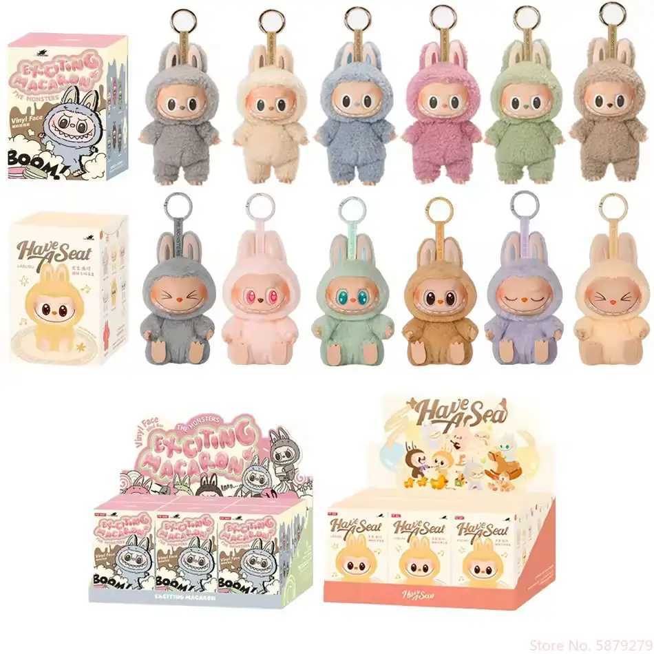 Labu Heartbeat Macaroon Sit Par Vinyl Face Surprise Blind Box Labu Macaroon 1st Generation 2nd Generation Plush Doll Z250312