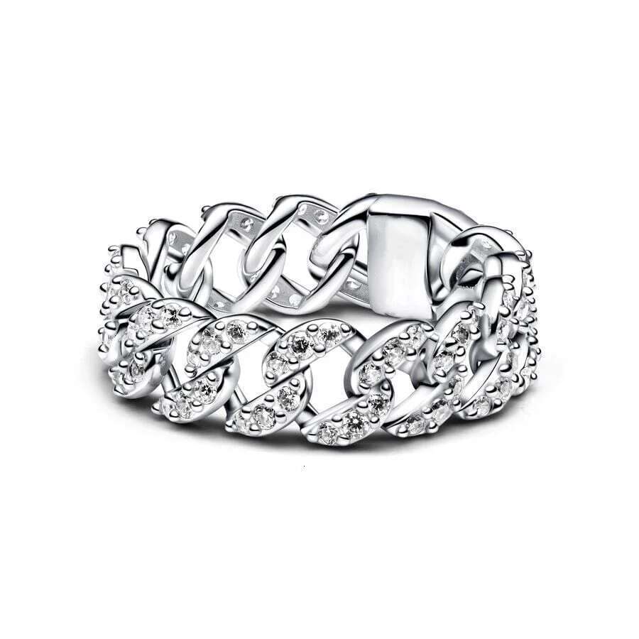 2024 NEW 925 Sterling Silver Sparking Pink Bow Heart Ring Shooting Stars Open Ring Blue Halo Chain Ring Gifts