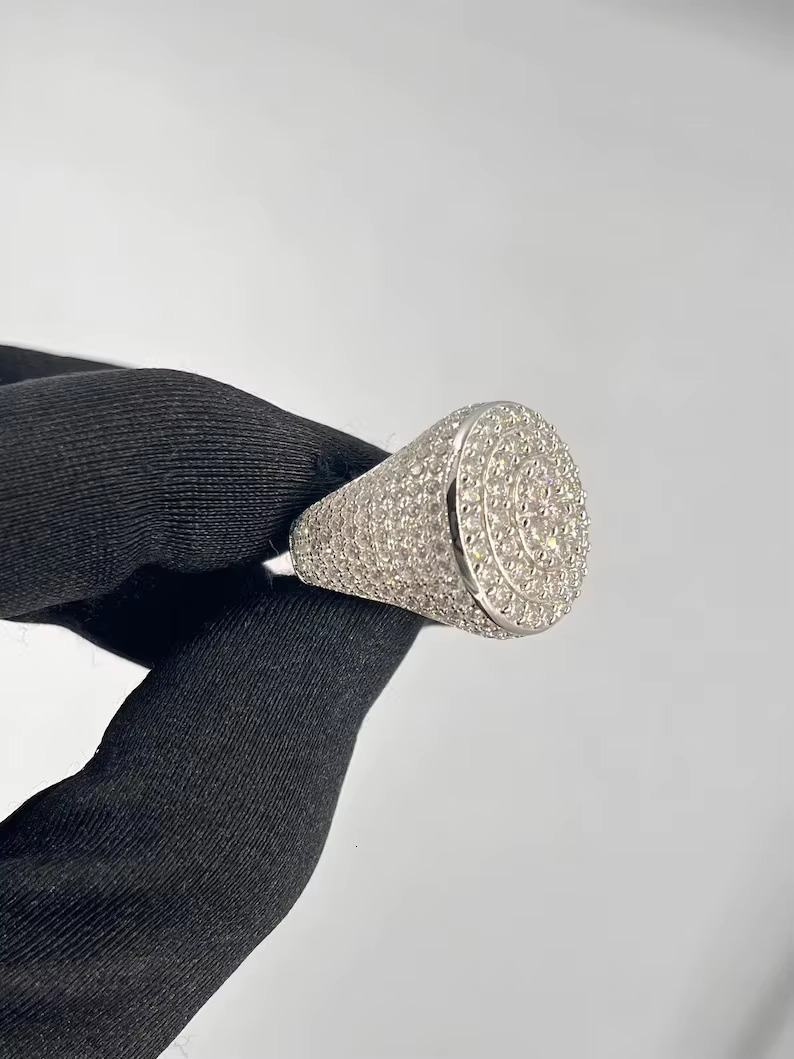 Fully Iced Out Moissanite Diamond Ring Hip Hop Jewelry Customized Jewelry Beautiful Ring Best Gift for Men Women