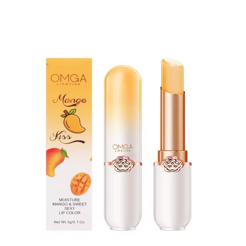Peach Color Lip Balm Crystal Temperature Change Lipstick Girl Moisturizing Long-Lasting Lip Gloss Makeup Lip Care Repair Cosmetic