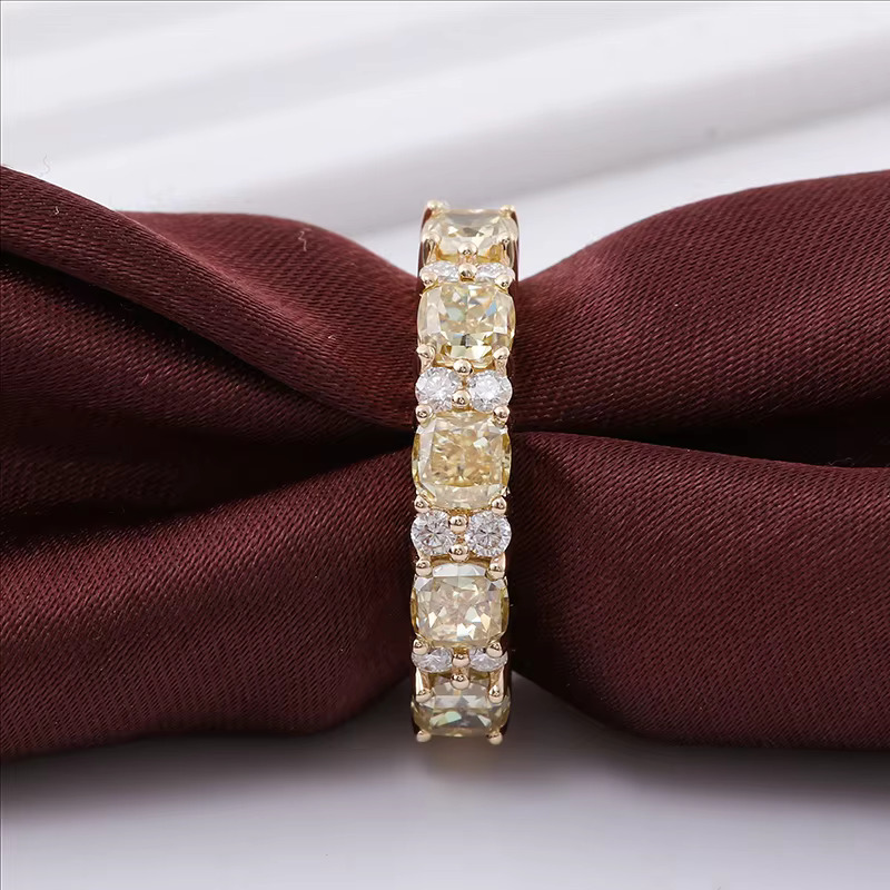 Moissanite Ring 14K Yellow Gold Classic Style Customizable Fine Jewelry Wedding Anniversary Gift