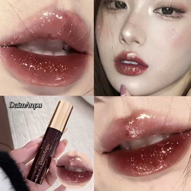 PCS waterproof durable mirror gloss gray brown sparkling fine gloss lip color retro dark chocolate lip color lip color makeup W250312