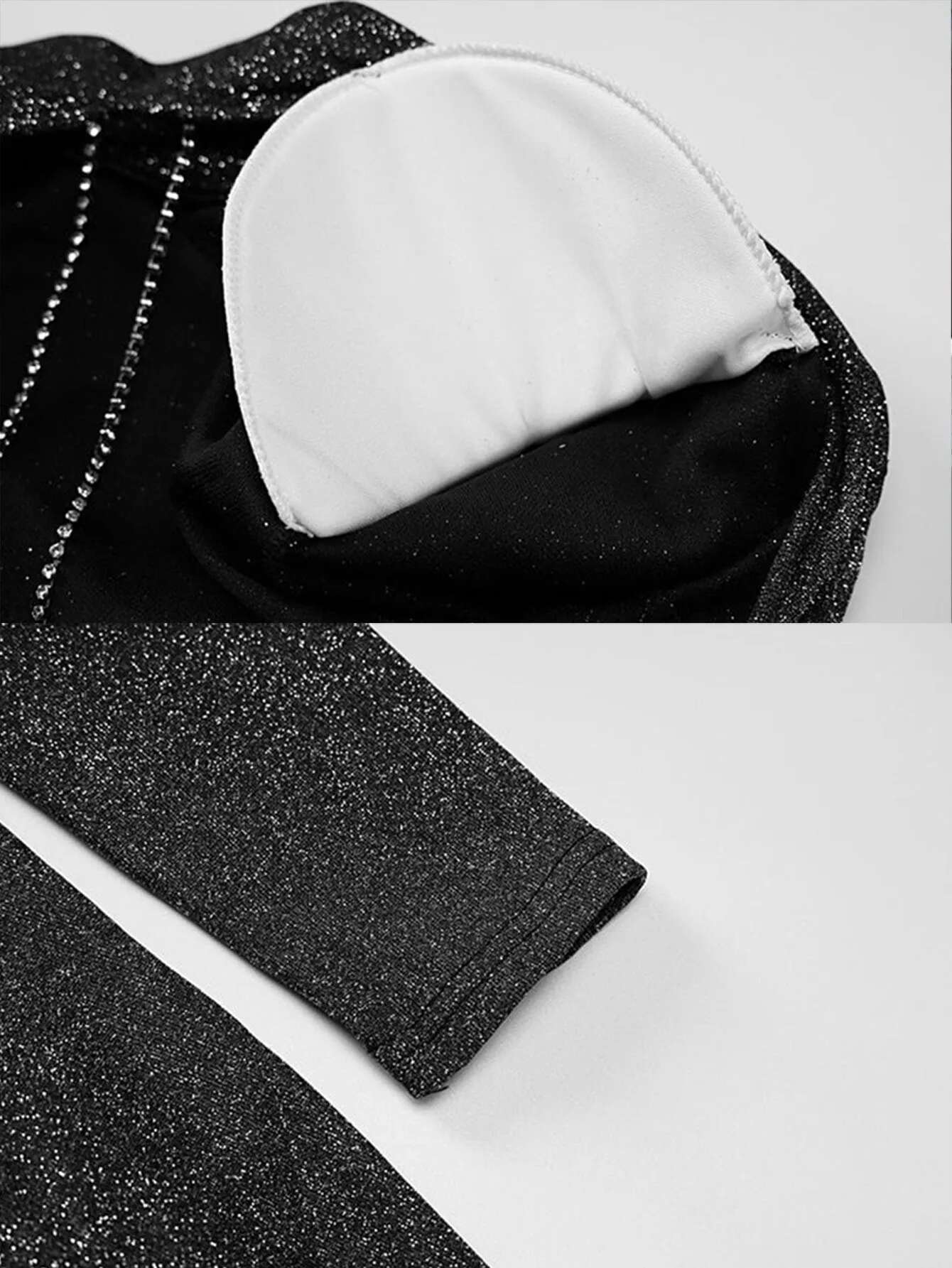 Europe The United States Style Women's Spring And Summer New Fashion Sexy Backless Round Neck Long Sleeve Bag Buttock Dress