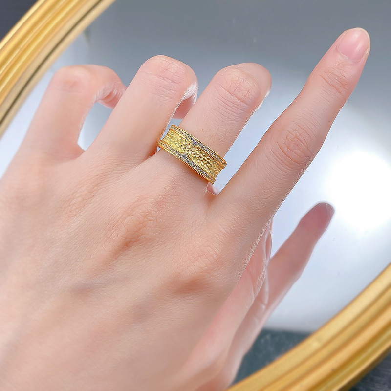 Choucong Brand Wedding Rings Vintage Jewelry Real 100% 925 Sterling Silver White Moissanite Diamond Weave 18K Gold Eternity Lady Women Engagement Band
