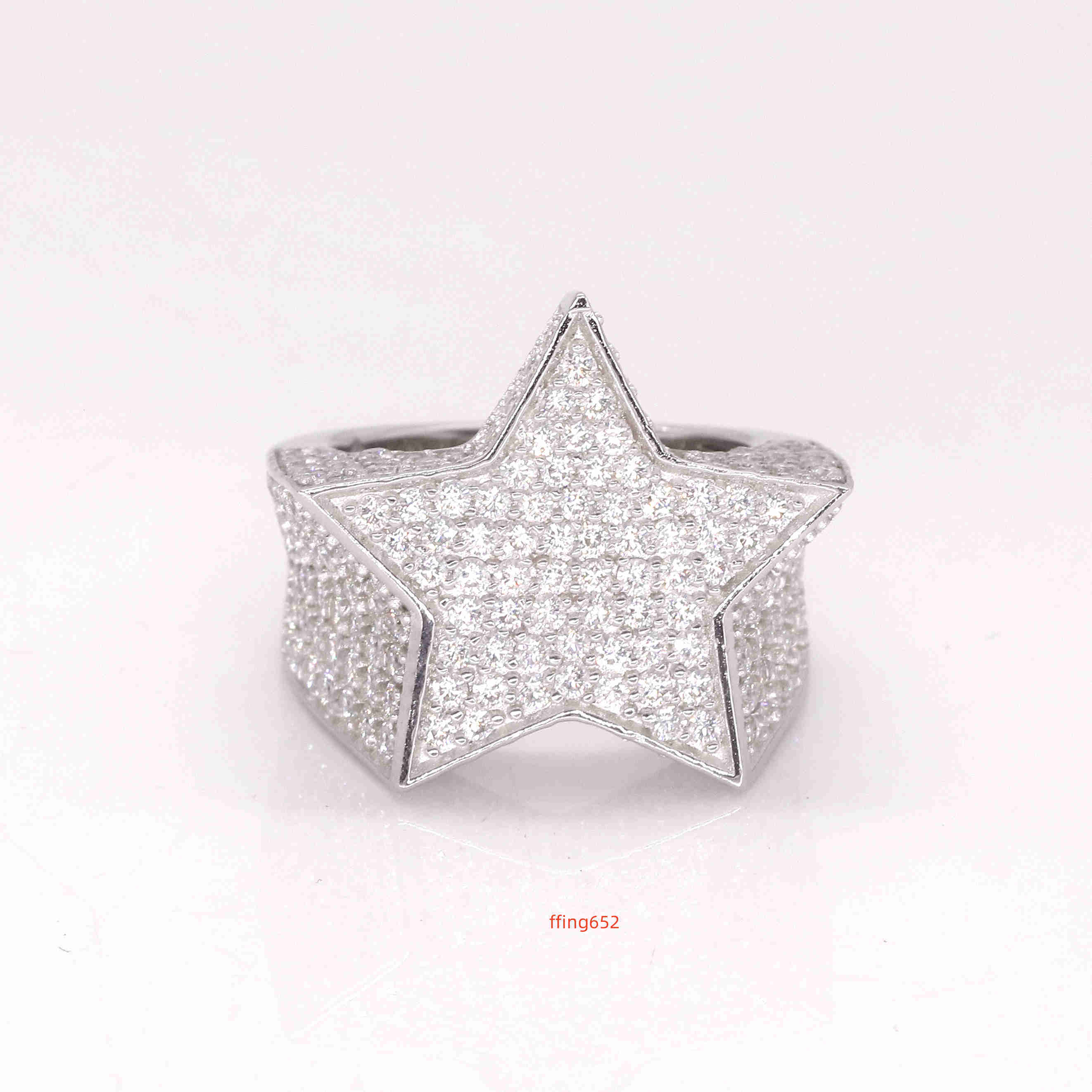 Source Manufacturers Pentagram Moissanite Hip Hop Ring Moissanite Championship Ring Moissanite Diamond Ring for Men