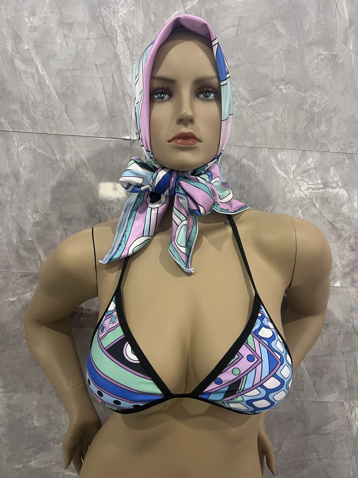Skirt Bikini Women Swimwear Three Piece Of Bathing Suit Scarf Beachwear Sexy Swimsuit 250311