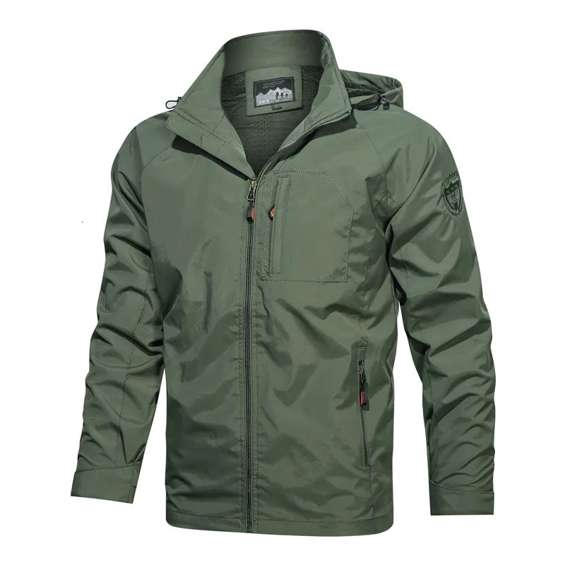 spring thin windproof jacket mens solid color Hoodee outdoor 250312
