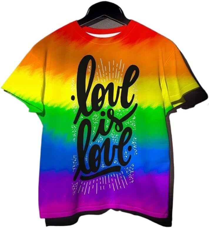 Mens T shirt Rainbow Pattern 3D Printing T Shirt Fashion Men Women LGBT Pride Short Sleeve Harajuku Style Casual Gays T-Shirt