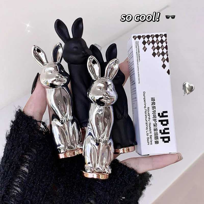 Rabbit black lipstick shiny not dry peach transparent lip color moisturizing lipstick makeup foundation childrens lipstick suitable for girlsXJ250312