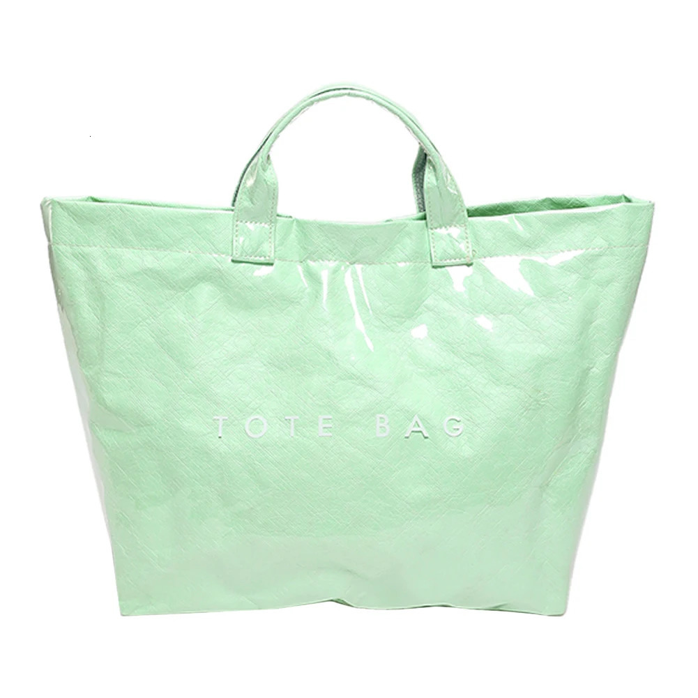 Womens Tote Bags Solid Color Bag Simple Outdoor Leisure Large Capacity Bag Work Fashion Bag PVC Travel Bag 250305