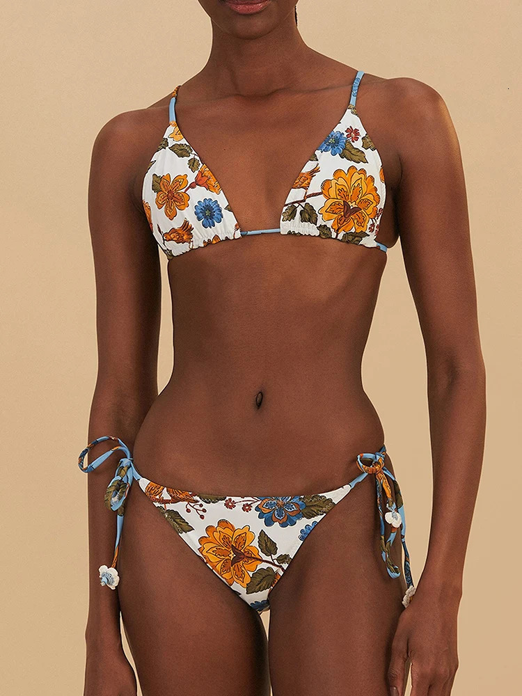 Miyouj Women Bikini Set Low Waist Bikinis Swimsuit Printed Swimwear Bandage Bathsuit Sexy Triangle Bathwear 250310