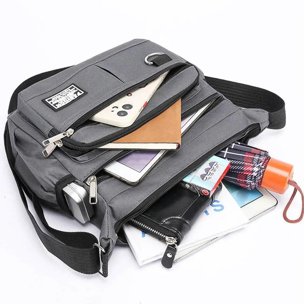 Mens Crossbody Bag Single Shoulder Bags Big Capacity MultiPockets Storage Fashion Handbag Business 250304