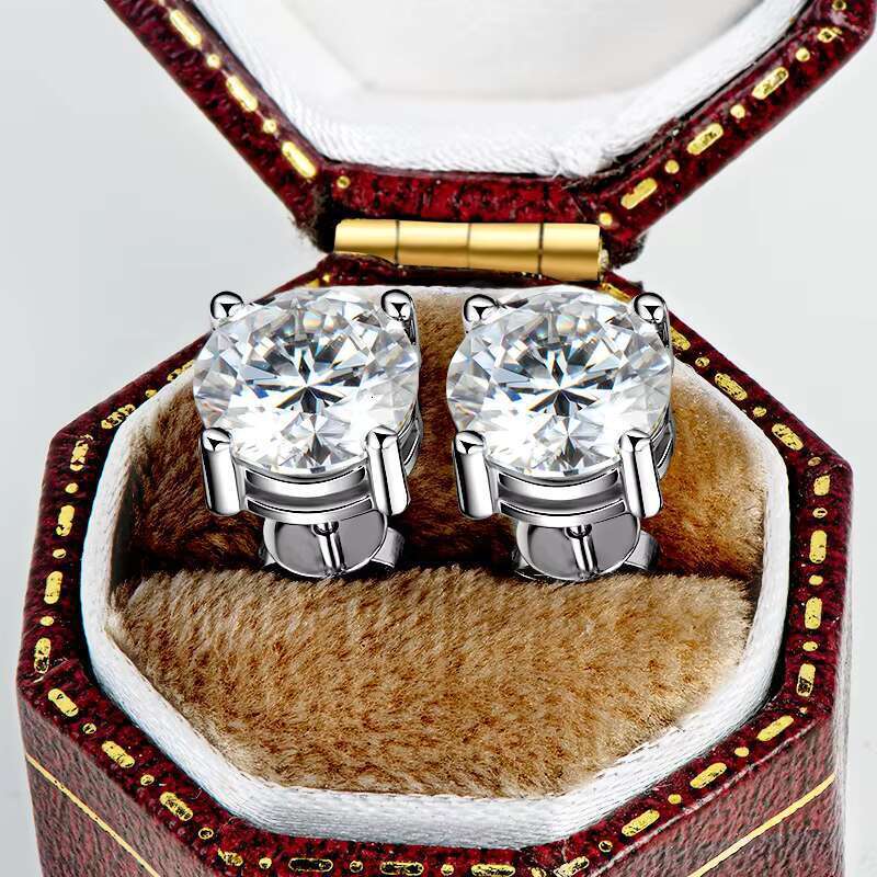 urious 2-carat D-color vvs jewelry earrings, pure sier moissanite men's and women's earrings