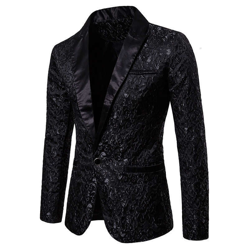 Men's 2024 Spring/Summer New Hot Stamping Printed Fashionable Oversized Men's Lapel Performance Suit