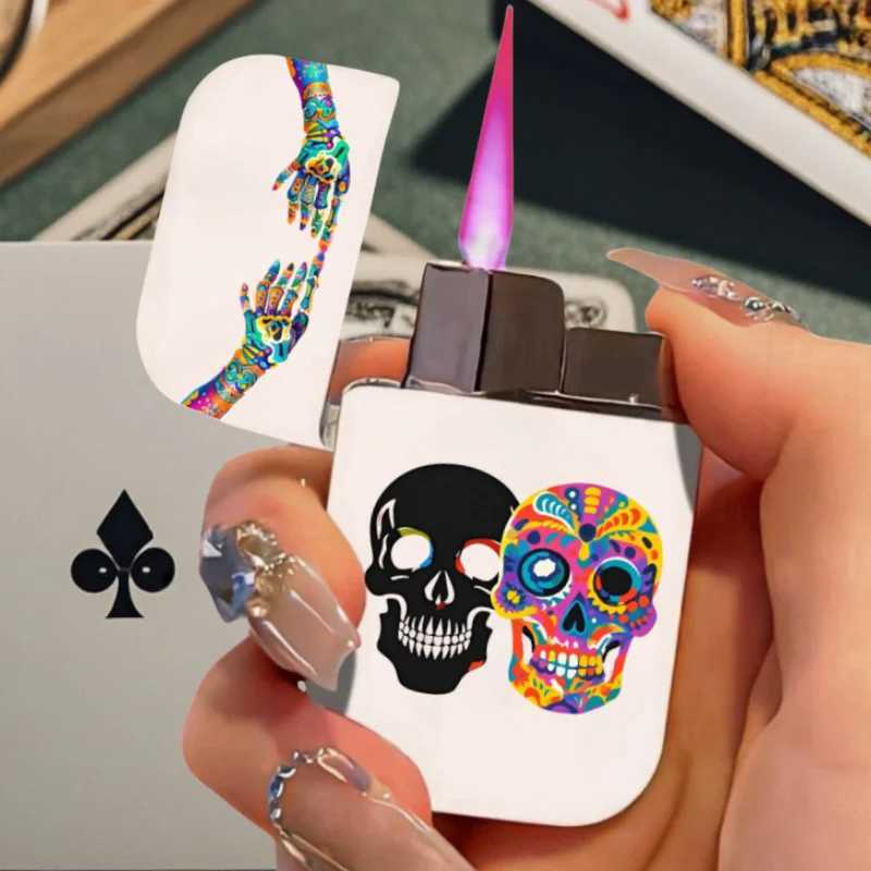 2024 NEW Personzed Skull Lighter Metal Igniter Butane Torch Gas Lighter Smoking Mens Lighters Portable Gadgets Cool GiftsC250312