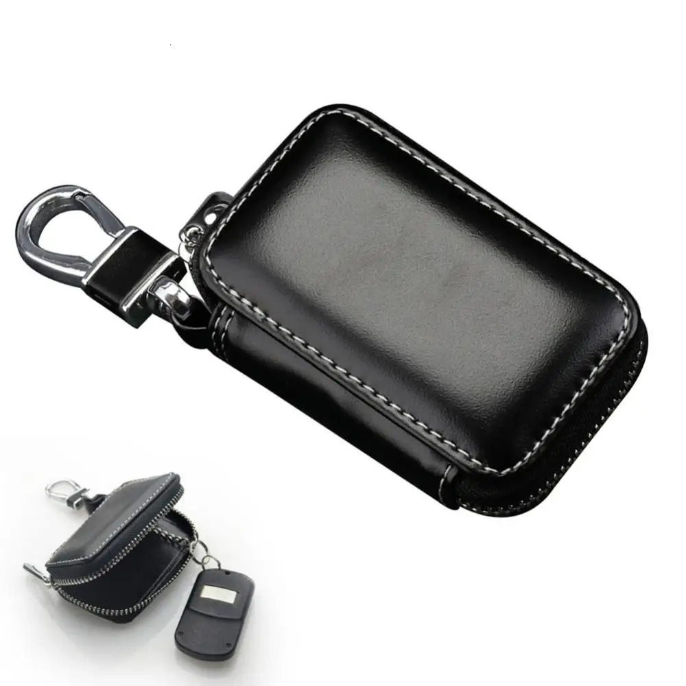 Genuine Leather Keychain Men Women Key Holder Organizer Pouch Car Key Fob Case Cover Zipper Bag Women Men Key Wallets 250311