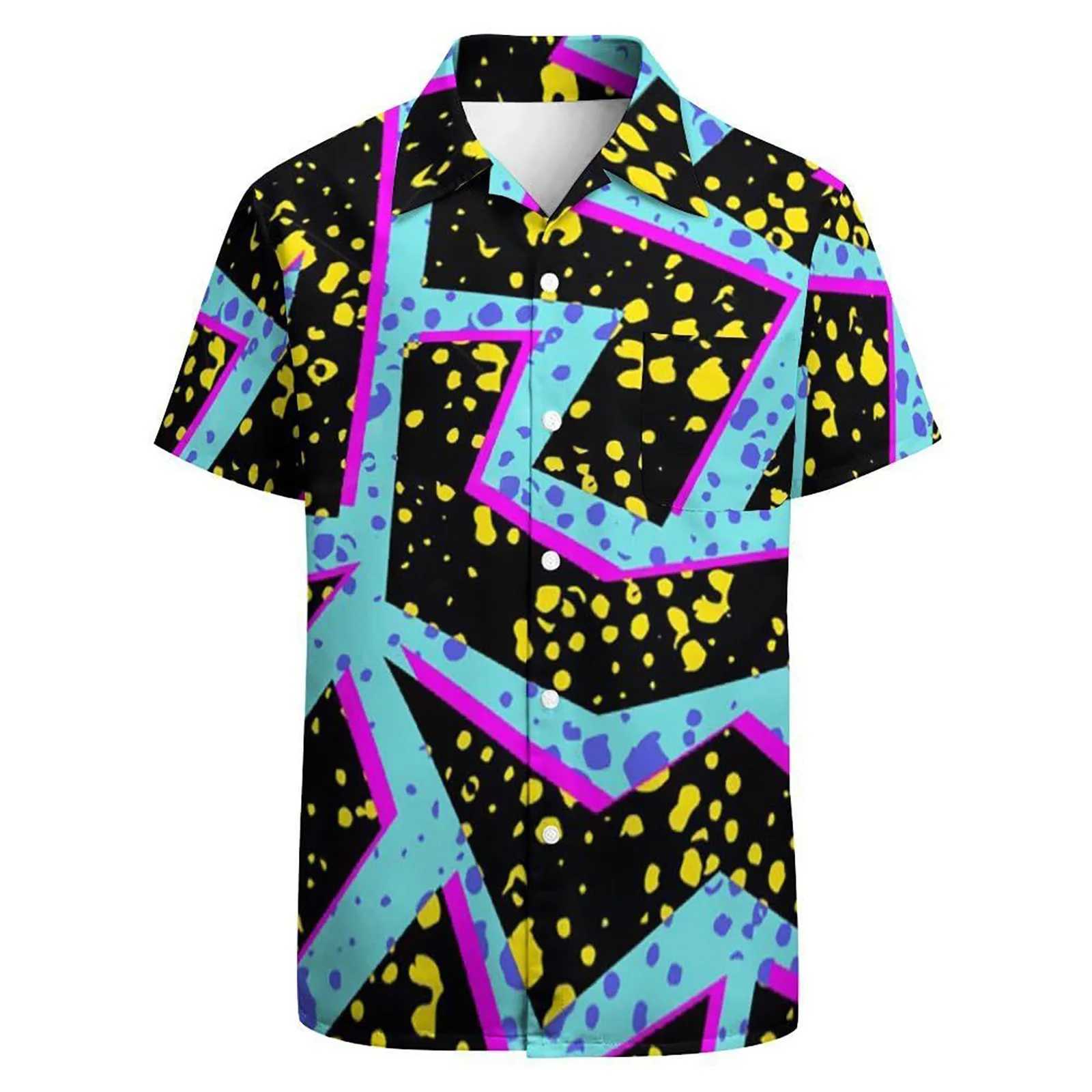 Interesting turtle mens Hawaiian shirt casual button down shirt summer short sleeved shirt 2024 new fashion shirt mens brand clothing W250312