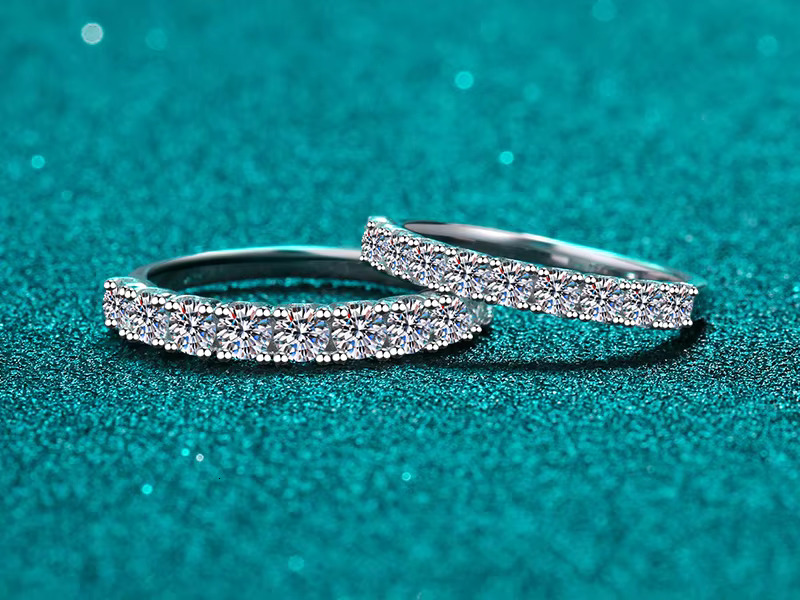 Sterling Silver Moissanite Princess Ring for Women