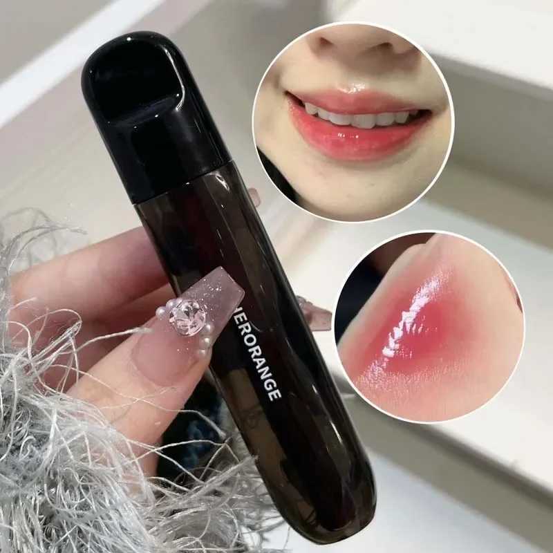 Sexy red mirror water lip gloss black tube lipstick transparent glass lipstick waterproof pink liquid lipstick transparent coloring makeup W250312