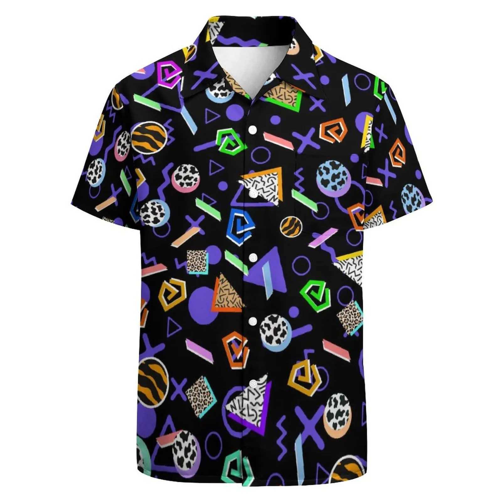 Interesting turtle mens Hawaiian shirt casual button down shirt summer short sleeved shirt 2024 new fashion shirt mens brand clothing W250312