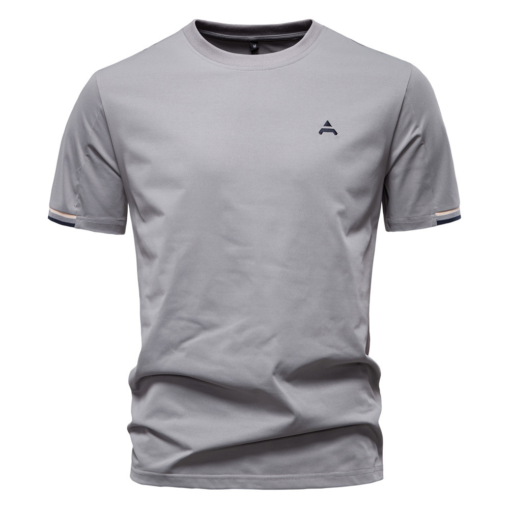 2025 Summer New polo t shirt Solid Color Embroidered Casual Versatile Men's Round Neck Short Sleeve tracksuit