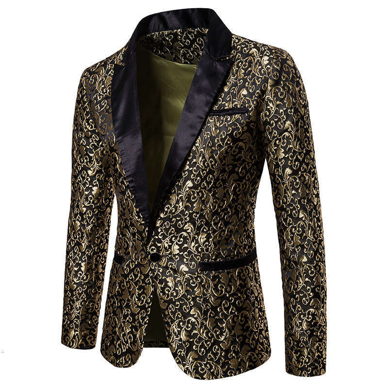 Men's Autumn And Winter Color Large Body Jacquard Fashion Design Formal Men's Lapel Suit Jacket Xz32