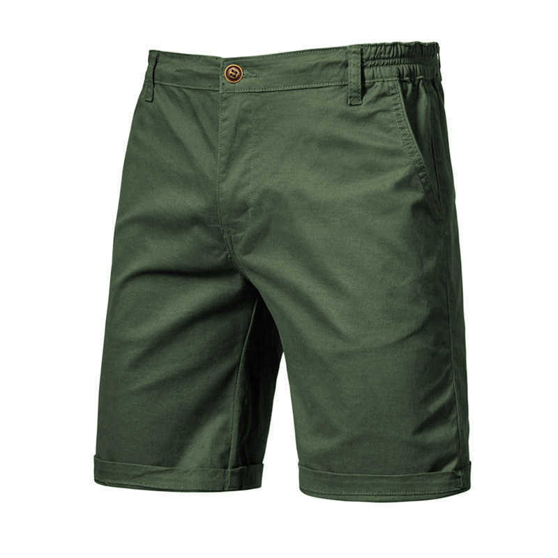 Summer new cotton casual shorts mens straight leg slim fit five quarter pants plus size solid color mens clothing T250311