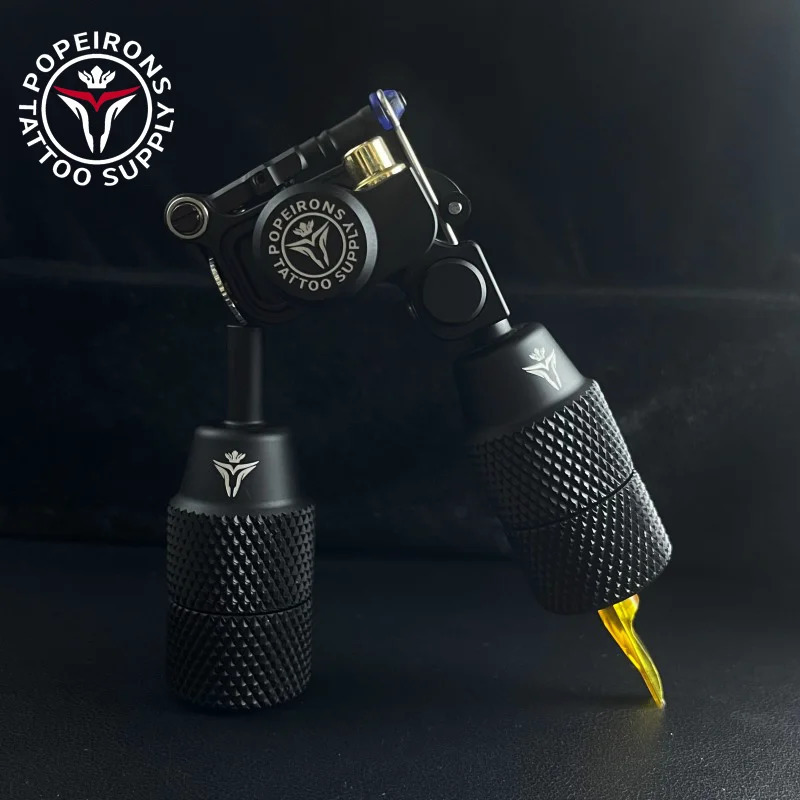 POPEIRONS self-locking tattoo handle aluminum matte process Grip long needle handle 250306