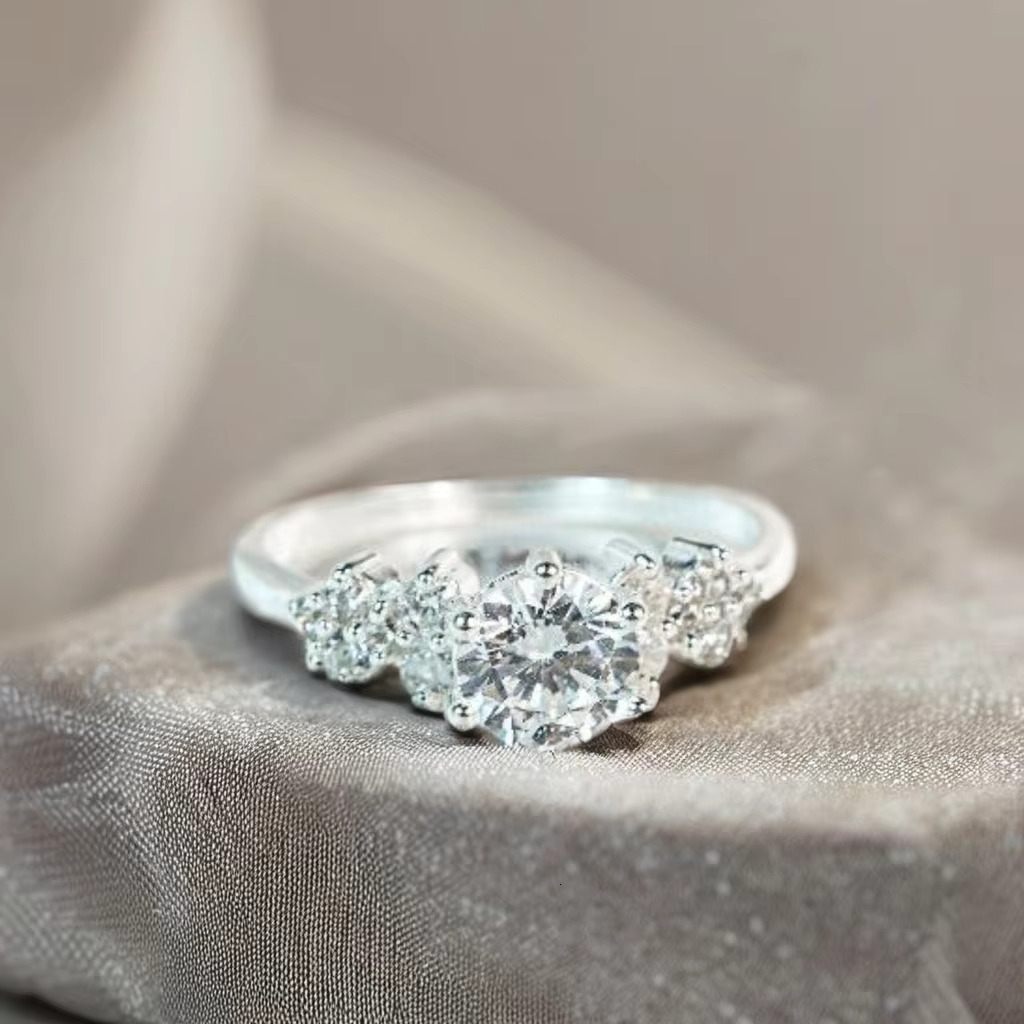 Wholesale Trendy Moissanite Rings for Women 925 Silver With Ruby Cubic Zirconia Stone and Diamond Fashionable Gemstone Jewelry