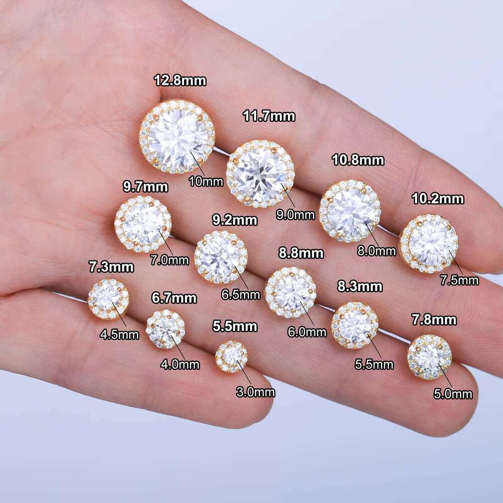 Classic Round 2CT Test Passed with Sandstone Women's Accessories, Pure Sier Fashion Earrings, Engagement Gifts