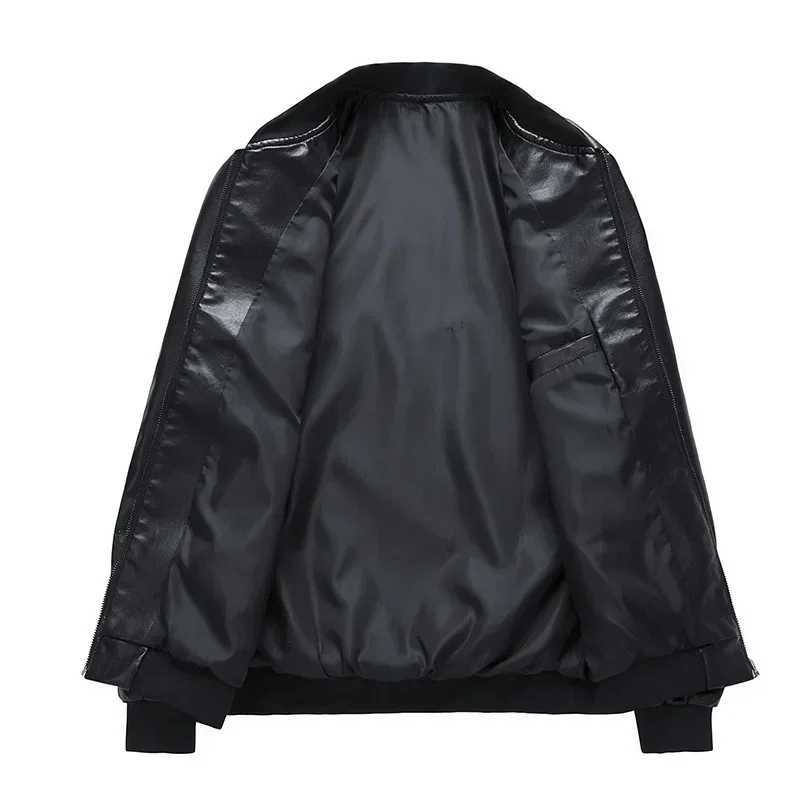 Plus Size 8XL Men Leather Jacket Simple Fashion Leather Man Leather Coat Trend Casual Slim Fit Male Clothing Casual StreetwearT250311