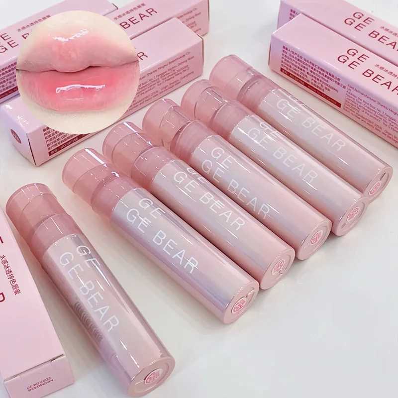 Gege Bear Water Gel Lip Gloss Hydrating Crystal-Clear Shine with Long-Lasting Color and Natural Finish W250312