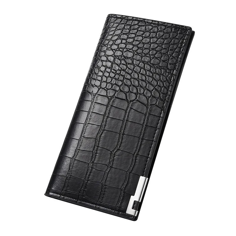 Fashion Mens PU Leather Long Wallet Pattern Three Folded Billfold BankID Card Holder 250311