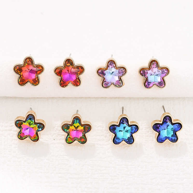 New Gradient Five Star Jewelry Set Fashionable and Personalized Ins Light Luxury Womens Accessories Collarbone Chain W250312