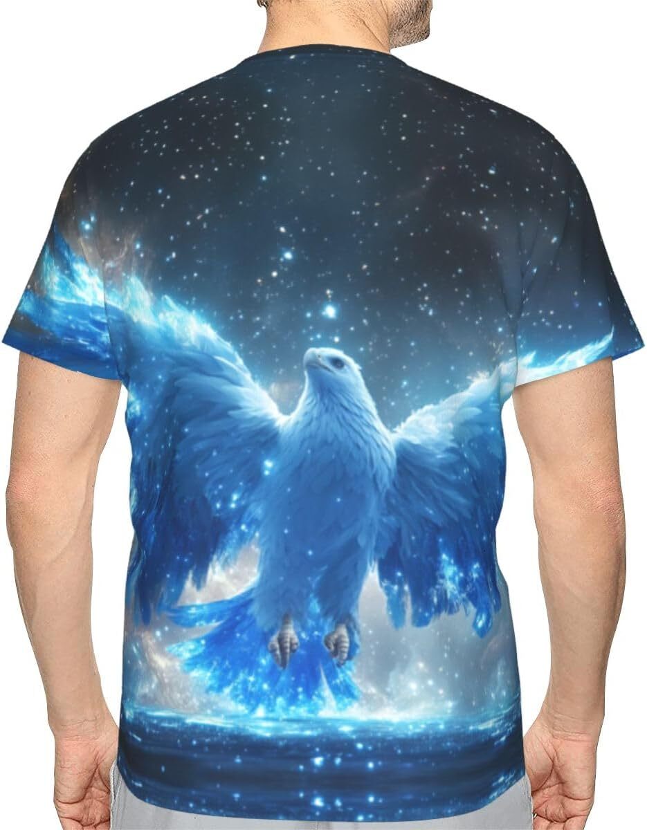 Mens T shirt Ice Eagle 3D Pattern Printed Unisex T-Shirts Novelty Fantasy Animal Eagle Graphic Men Women Short Sleeves Top tee Casual tops summer clot