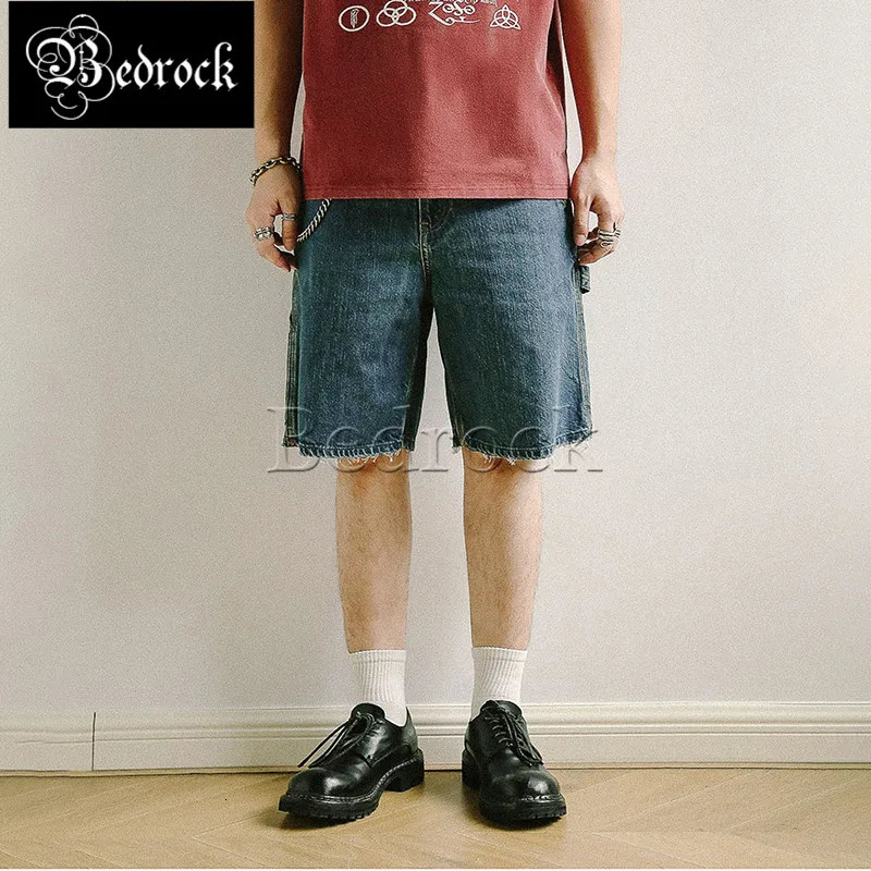 MBBCAR 11oz Distressed Retro Woodcutter Jack B01 Full Set Blue Laundry Sales Denim Jeans Short Line Shorts 590 250312