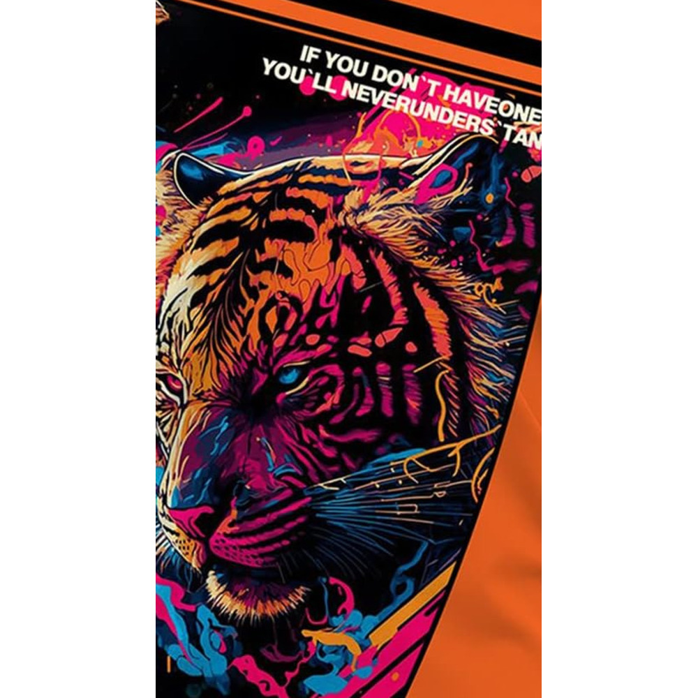 Mens T shirt Men's 3D Digital Print Dominant Tiger Head Pattern T-Shirt, Viking Summer Fashion Casual Short Sleeve tee Casual tops summer clothes