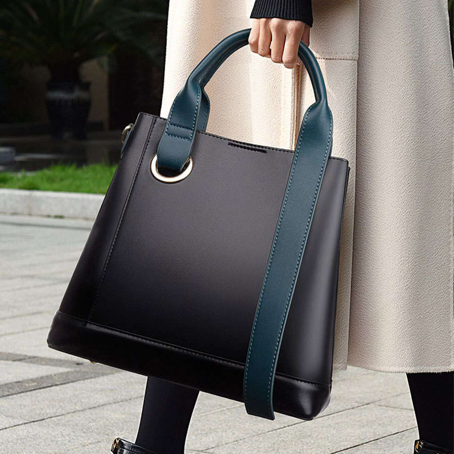 Women's Bags handbag Handbag, new bucket contrasting color women's crossbody bag, fashionable large capacity commuting tote bag for women