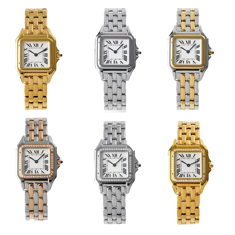 Fashion Designer watches men and women quartz movement watch stainless steel Sapphire crystal square wristwatch battery gifts couple