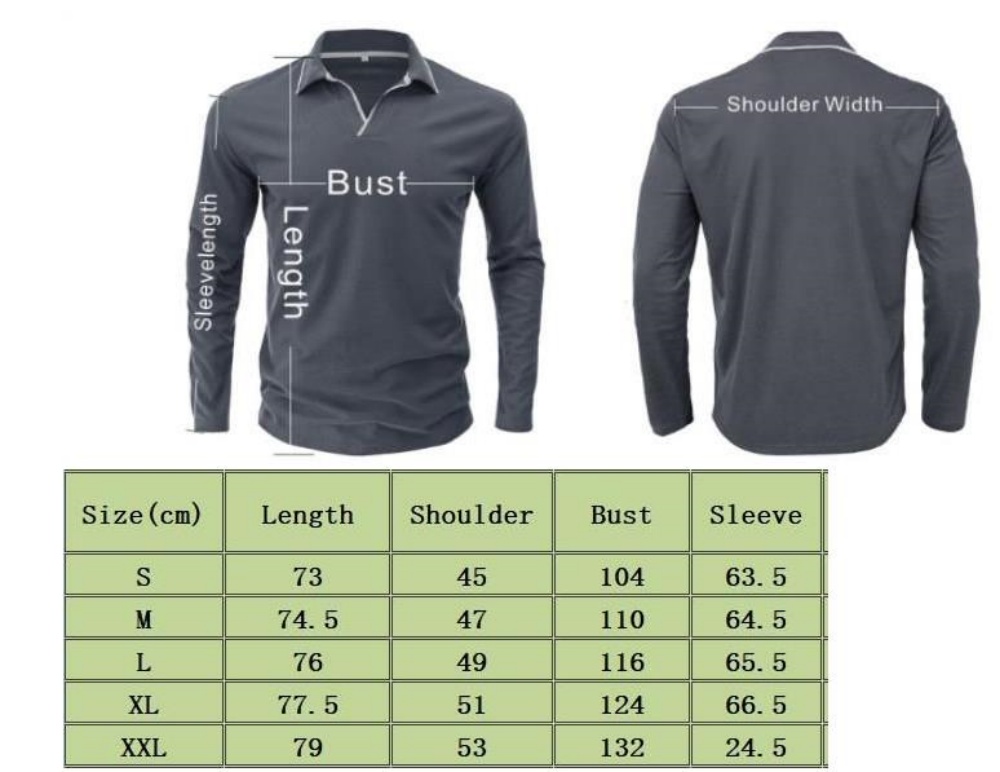 Autumn Winter Men's Long-sleeved V-neck T-shirt POLO Shirt Men's Cotton Stay Tucked V-Neck T-Shirt Tops