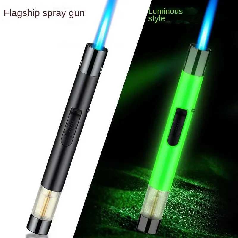 New Metal Welding Torch Cigar Igniter Outdoor Barbecue High Temperature Lighter Kitchen Straight Punsh Lighter Home GadgetsC250312